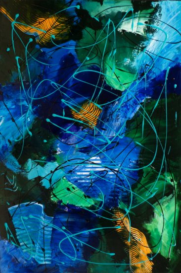Far in Space, Acrylic on canvas by Nancy Stella Galianos