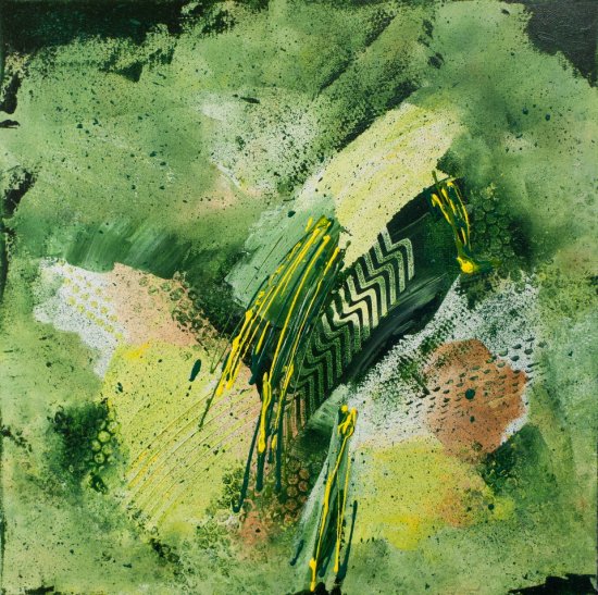 Quetzal Plumes, Acrylic on canvas by Nancy Stella Galianos
