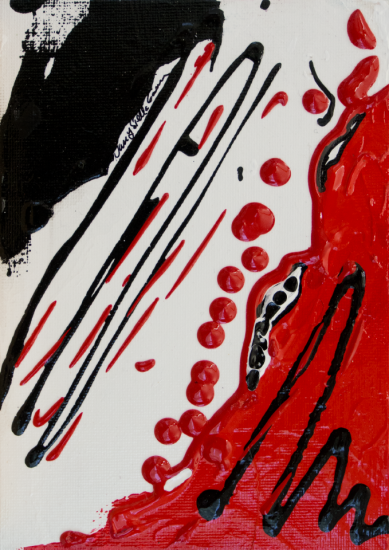 Rouge et Noir S16, Acrylic on canvas by Nancy Stella Galianos