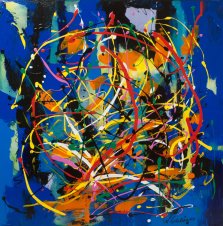 Jazz Fireworks, Acrylic on canvas by Nancy Stella Galianos