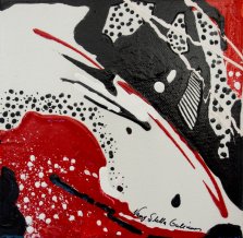 Rouge et Noir P4A, Acrylic on canvas by Nancy Stella Galianos