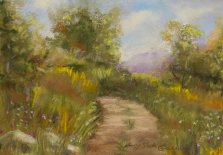 Pathway to the Cabin, Pastel by Nancy Stella Galianos